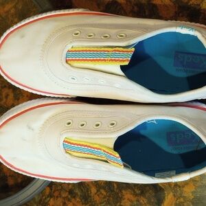 FREE Keds White Slip-on Sneakers with Rainbow Accents With $25 Purchase